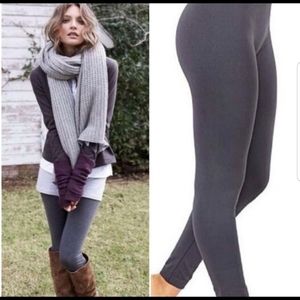Charcoal Gray fleeced lined, tummy control legging